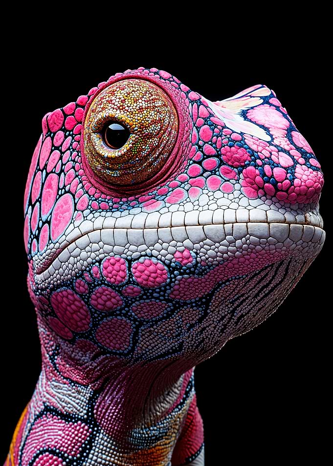 Pink Chameleon Portrait