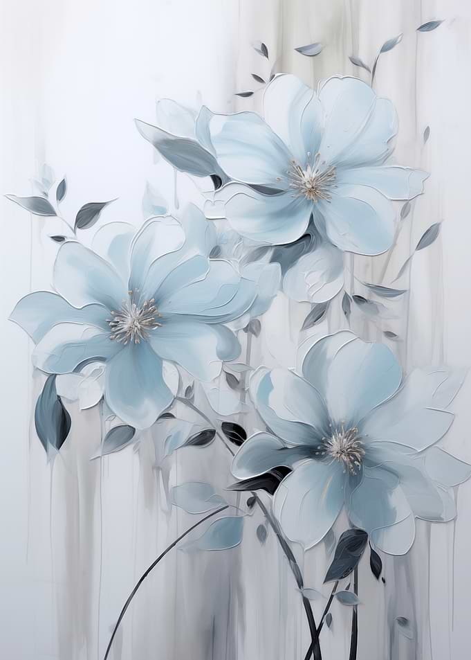 Blue Floral Painting