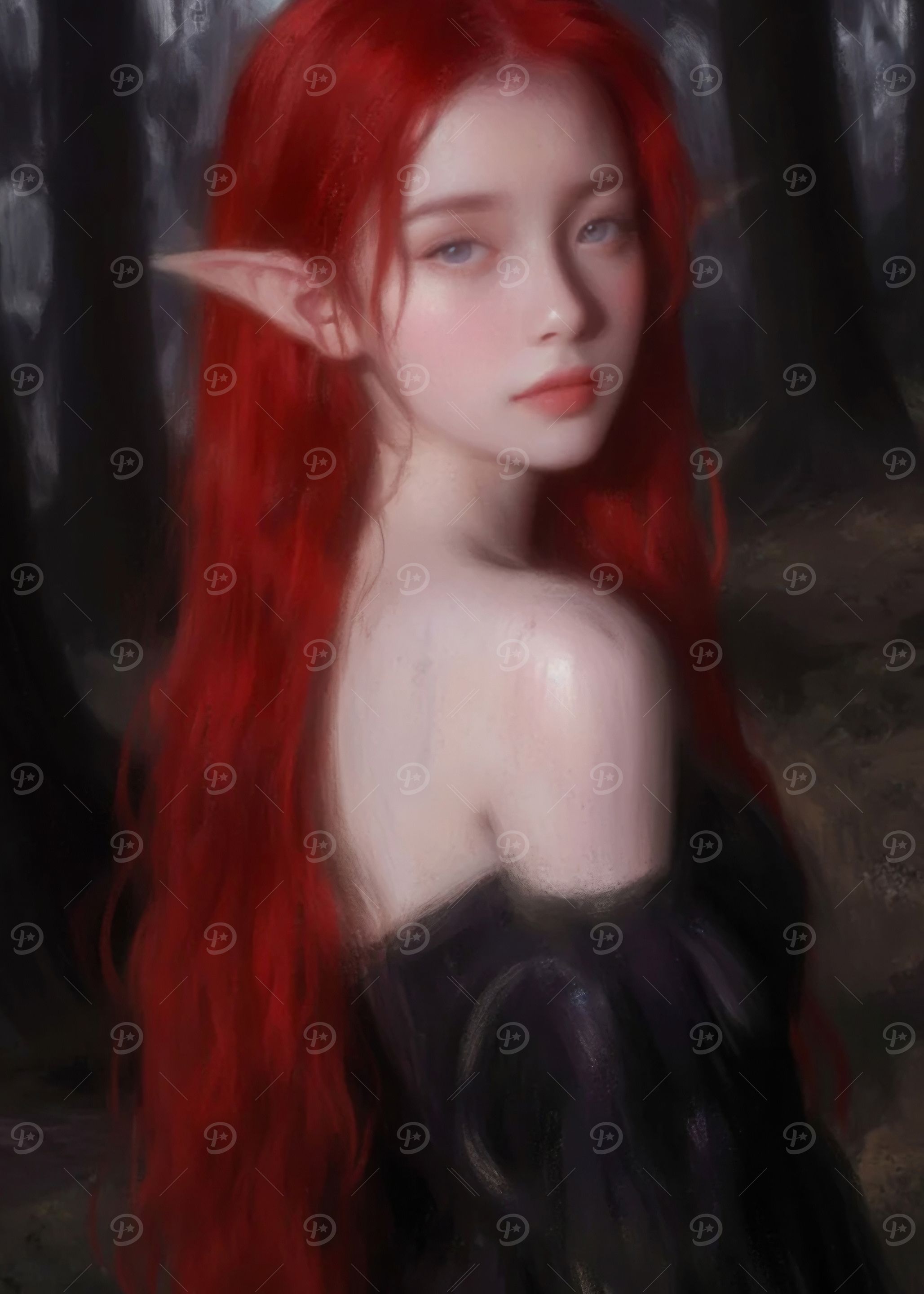 Red-Haired Elf Portrait