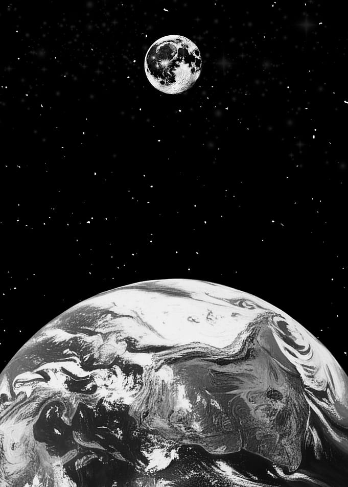Earth and Moon in Space
