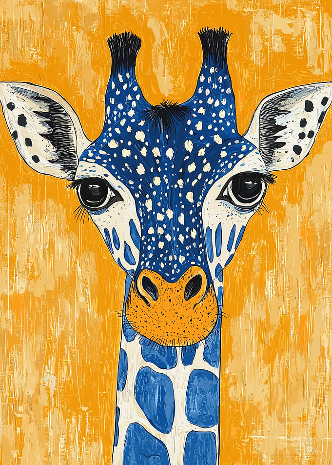 Blue Giraffe Portrait
