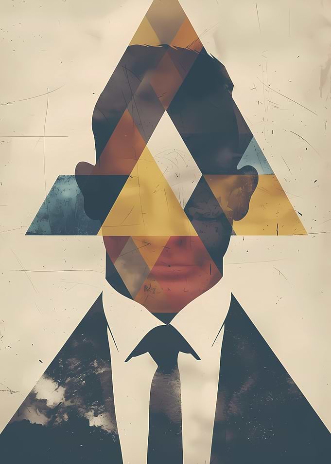 Abstract Portrait with Geometric Shapes