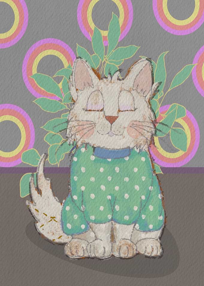 Cute Cat in Pajamas