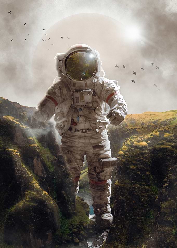 Astronaut in a Fantasy Valley
