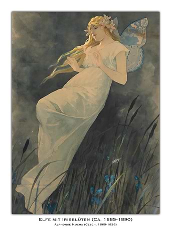 Elf with Iris Flowers