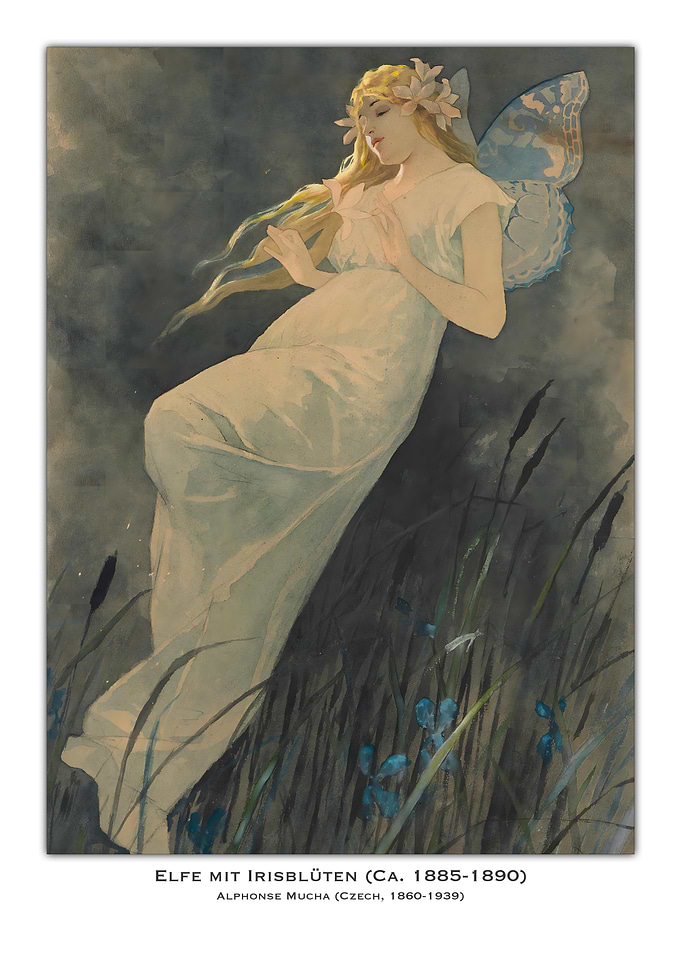 Elf with Iris Flowers