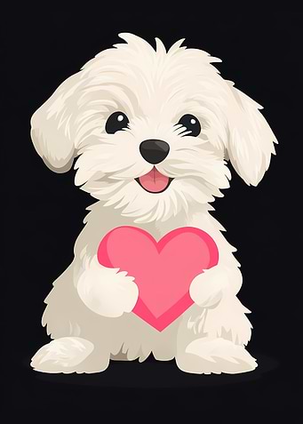 Cute Puppy with Heart