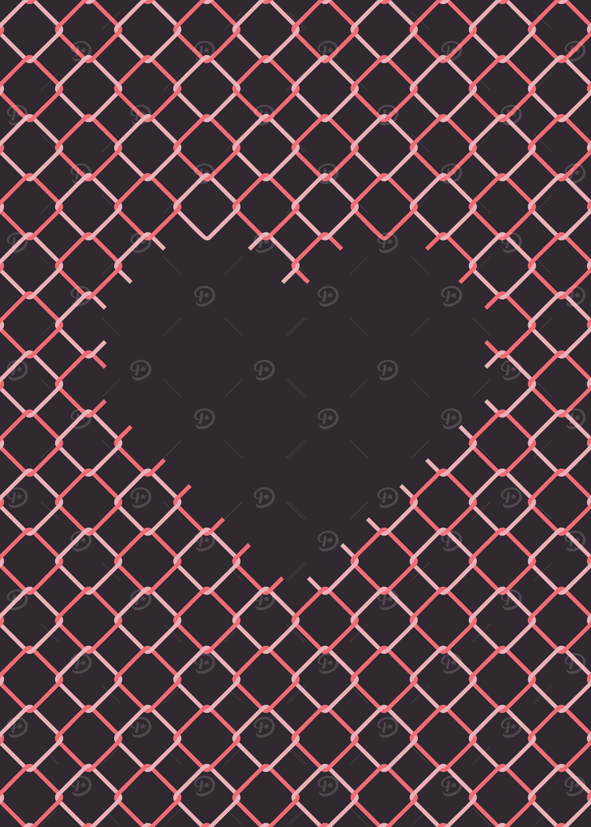 Chain link fence with heart shaped hole