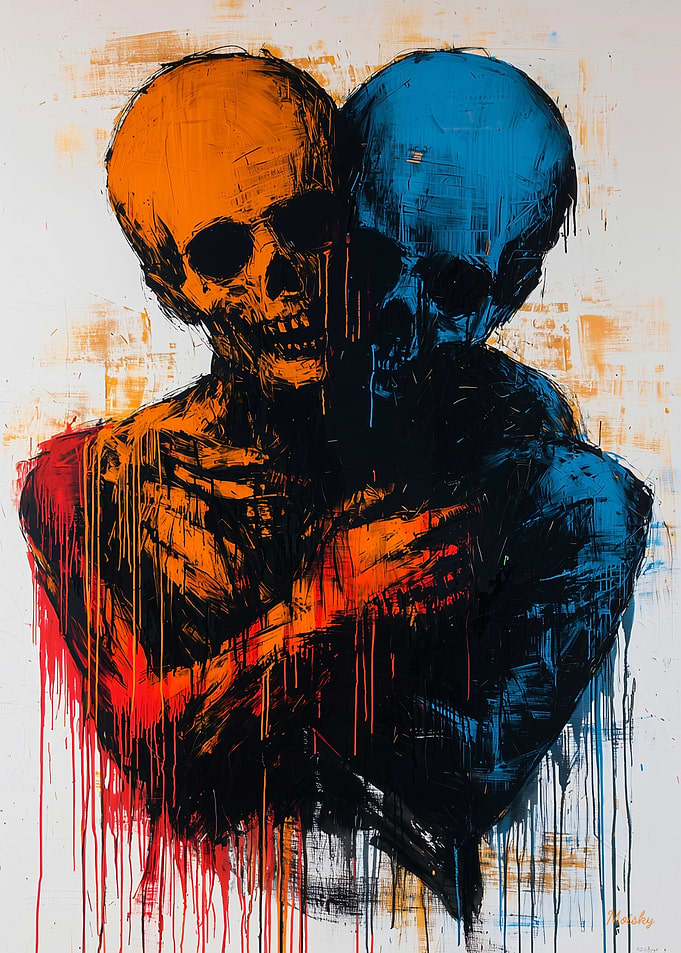 Duality of Souls Contemporary Expressionist Artwork