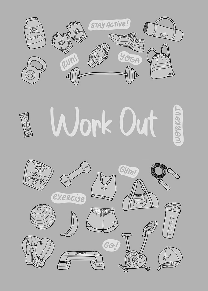 Workout Doodle Illustration