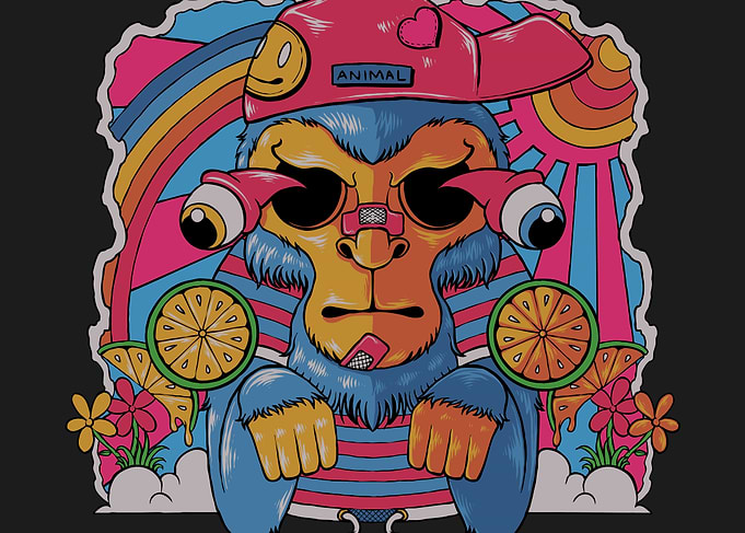 Groovy Monkey Illustration