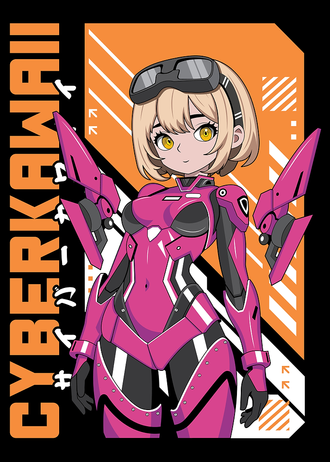 Cyberpunk Anime Girl Manga Kawaii Style