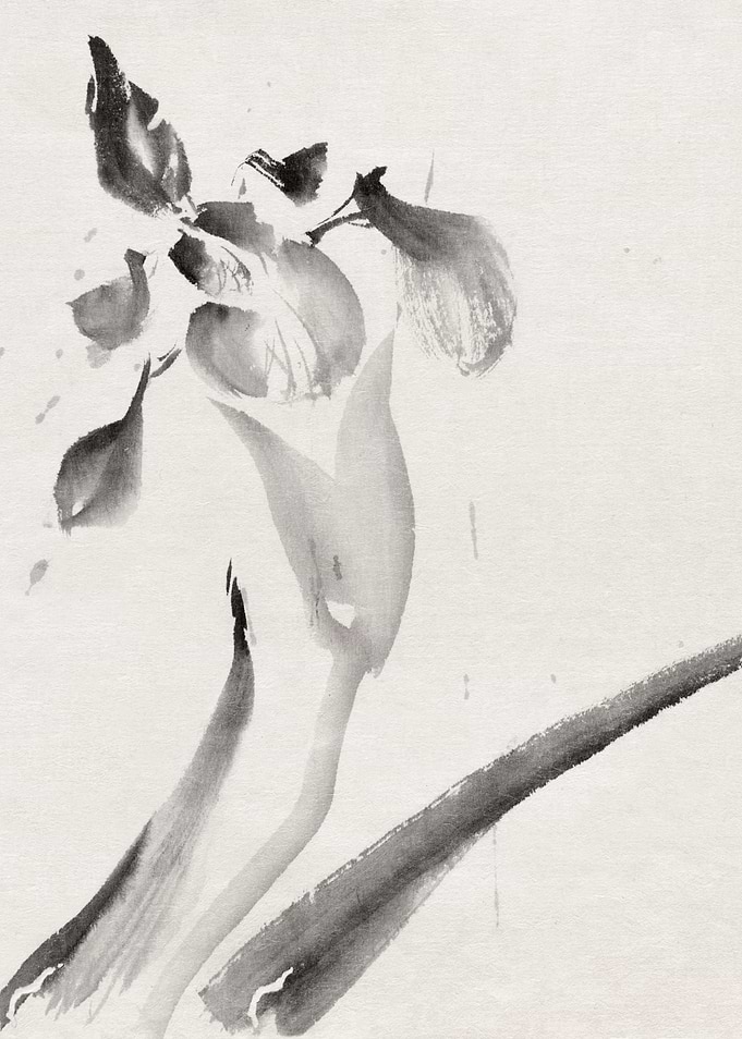 Hokusai's Ink Flower