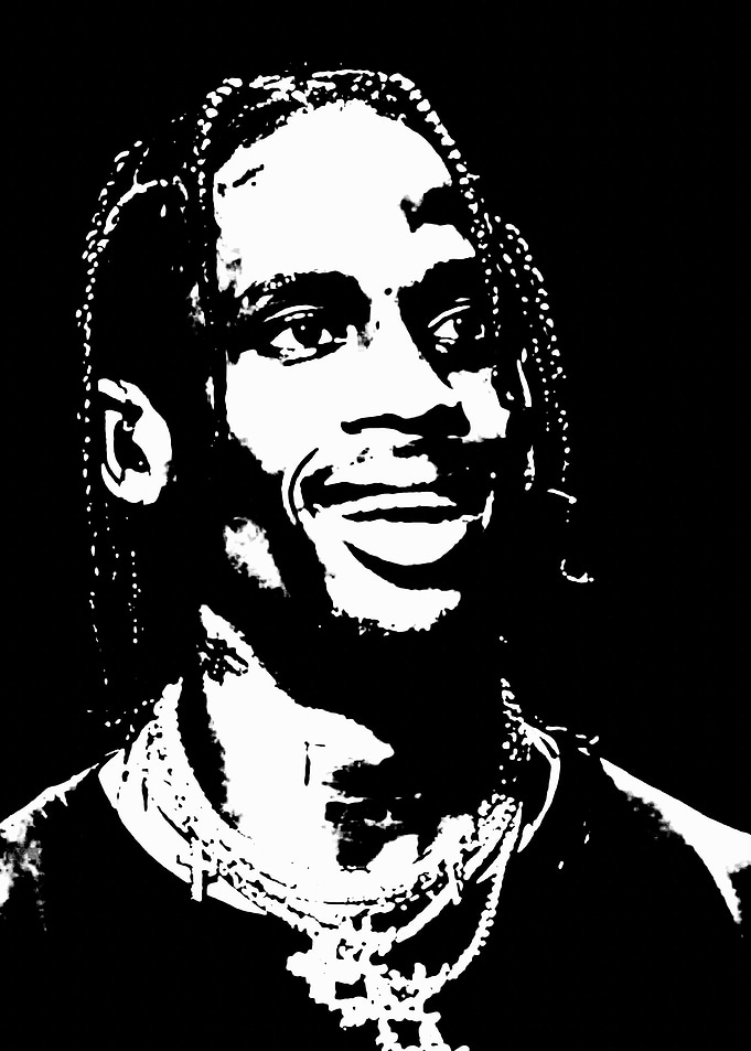 Travis Scott Stencil Portrait