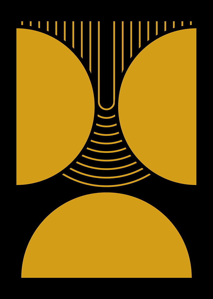 Abstract Gold & Black Art