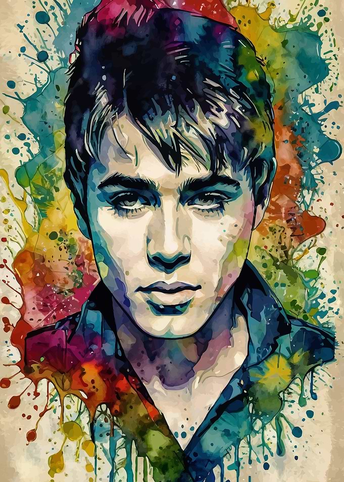 J Bieber Watercolor Portrait
