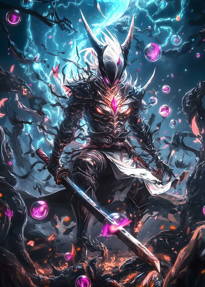 Dark Samurai with Black Armor