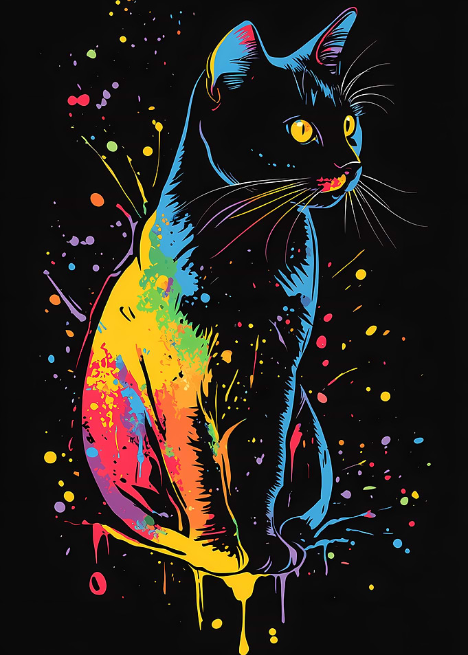 Rainbow Cat Art