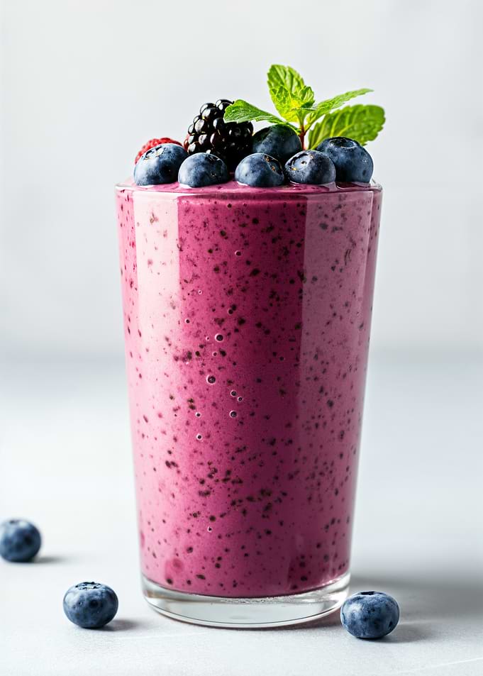 Blueberry Smoothie with Mint