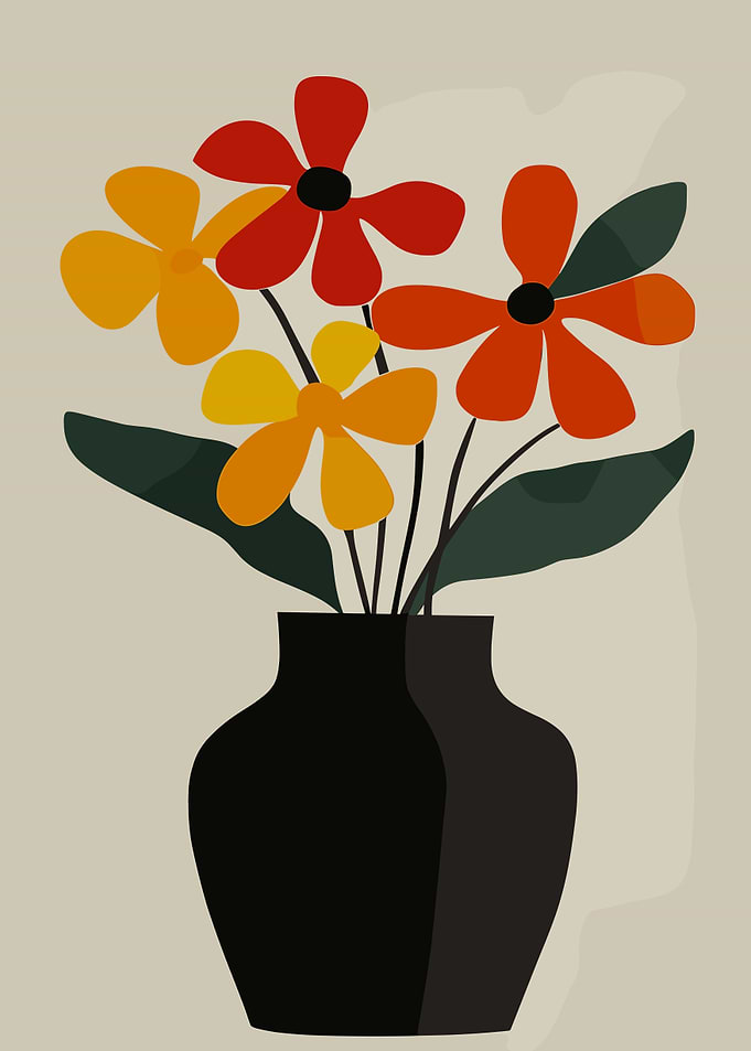 Floral Vase Minimalist Art