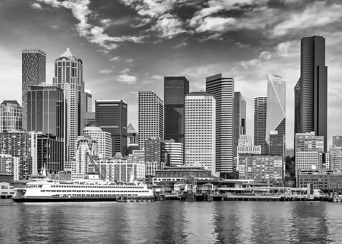 Seattle Downtown Monochrome