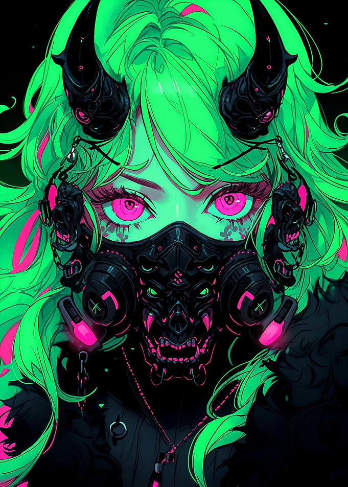 Cyberpunk Demon Girl