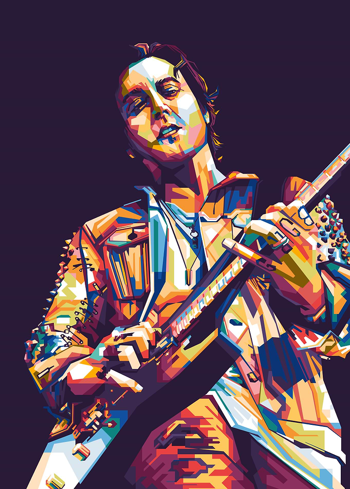 Guitarist Rock Band Pop Art