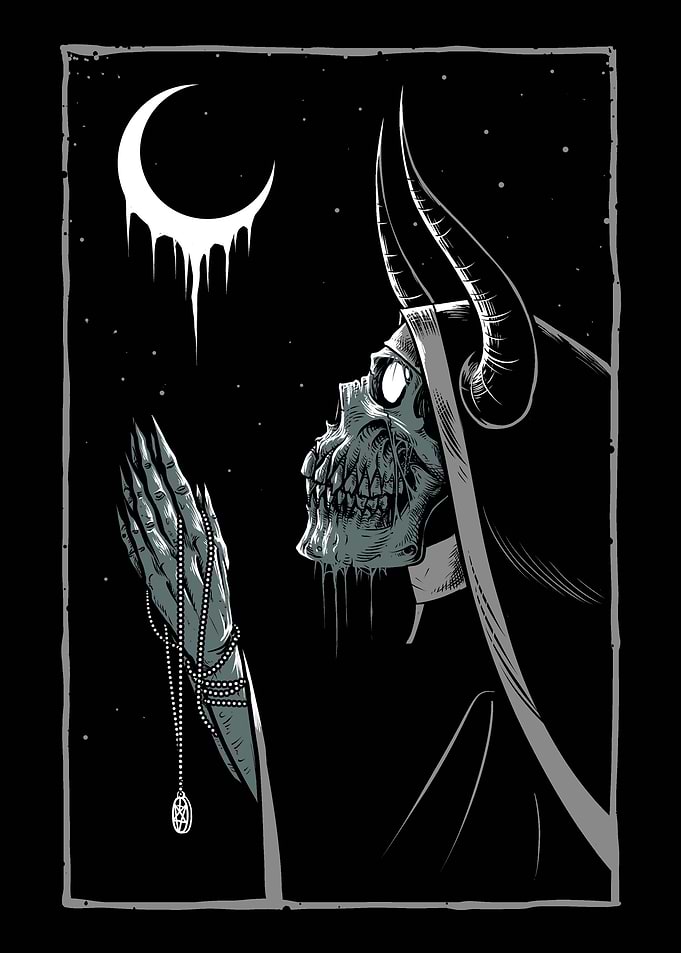 Demon Nun Under Crescent Moon