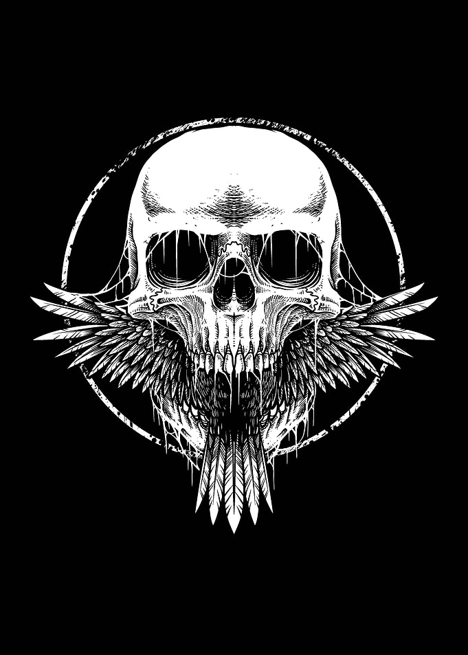 Skull with Wings
