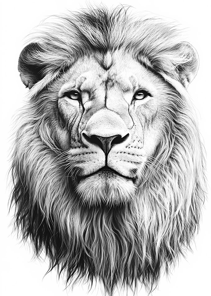 Lion Portrait Drawing