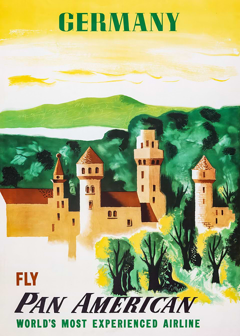 Germany Travel Poster — retro travel art printed on metal