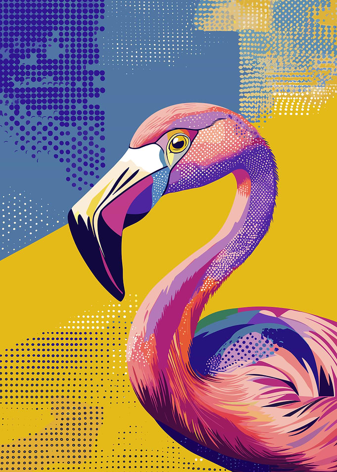 Pink Flamingo Pop Art