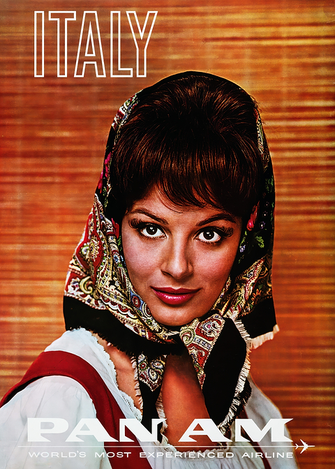 Italy Travel Poster — retro travel art printed on metal