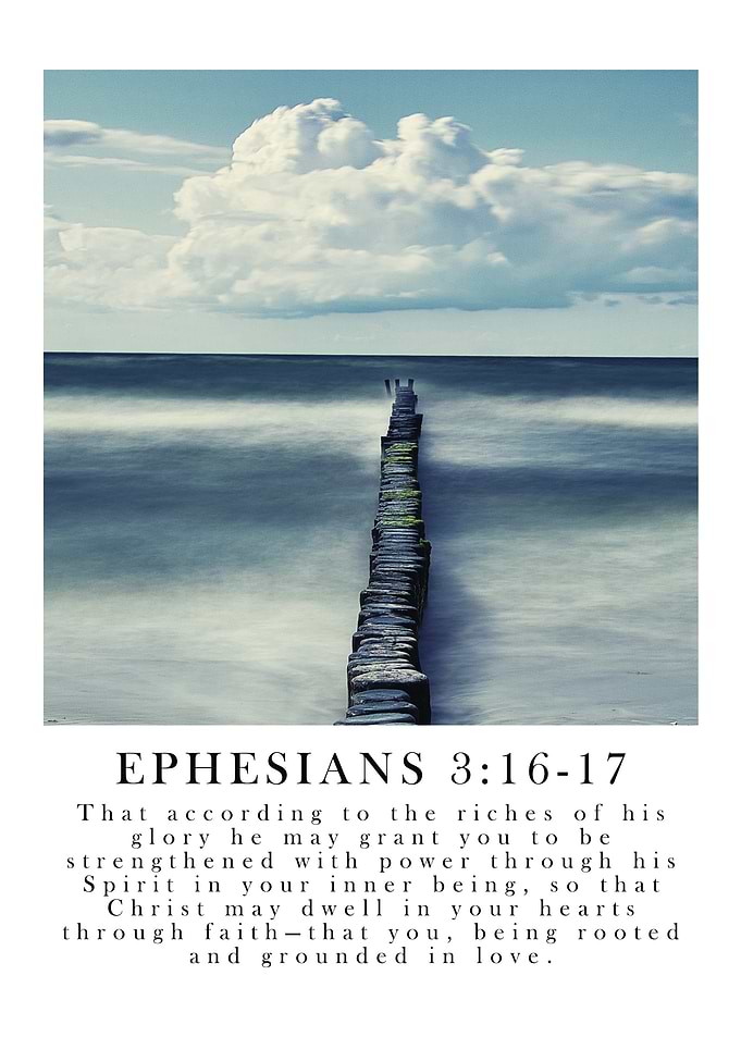 Bible Verse Poster - Ephesians 3:16-17