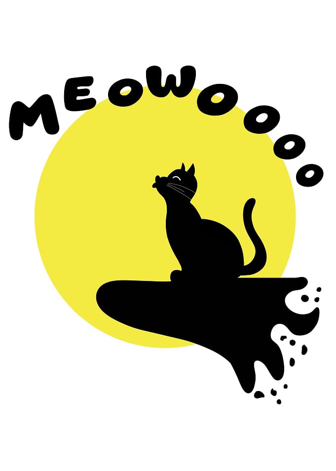 Cat Howling at the Moon