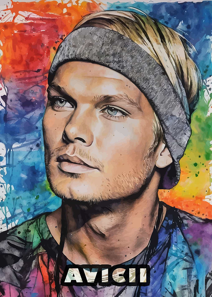 Avicii Watercolor Portrait