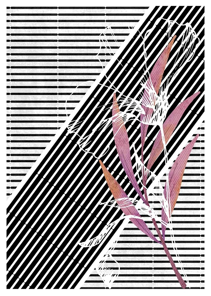 Floral Stripes Art Print