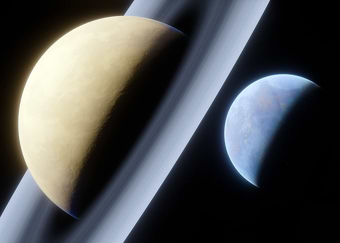 Two Planets in Space