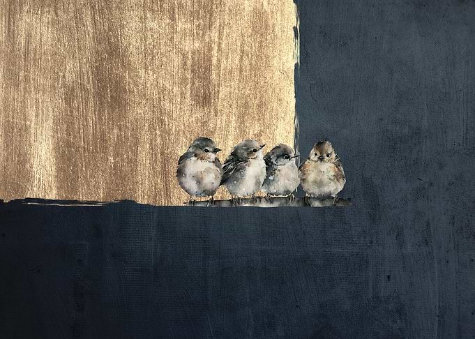 Four Birds on a Branch