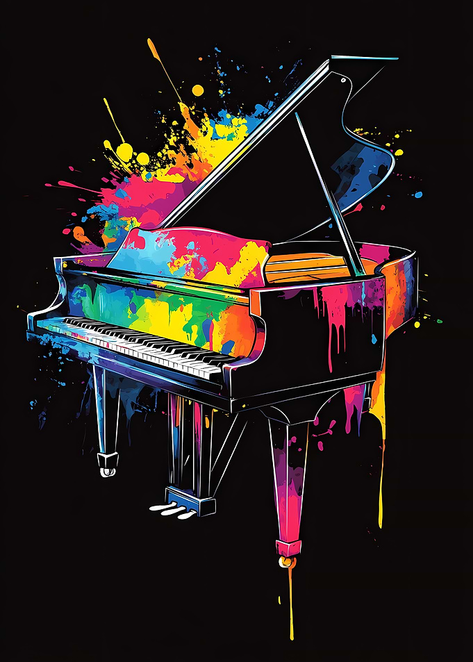 Colorful Grand Piano
