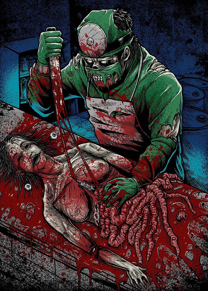 Zombie Surgeon Horror Art