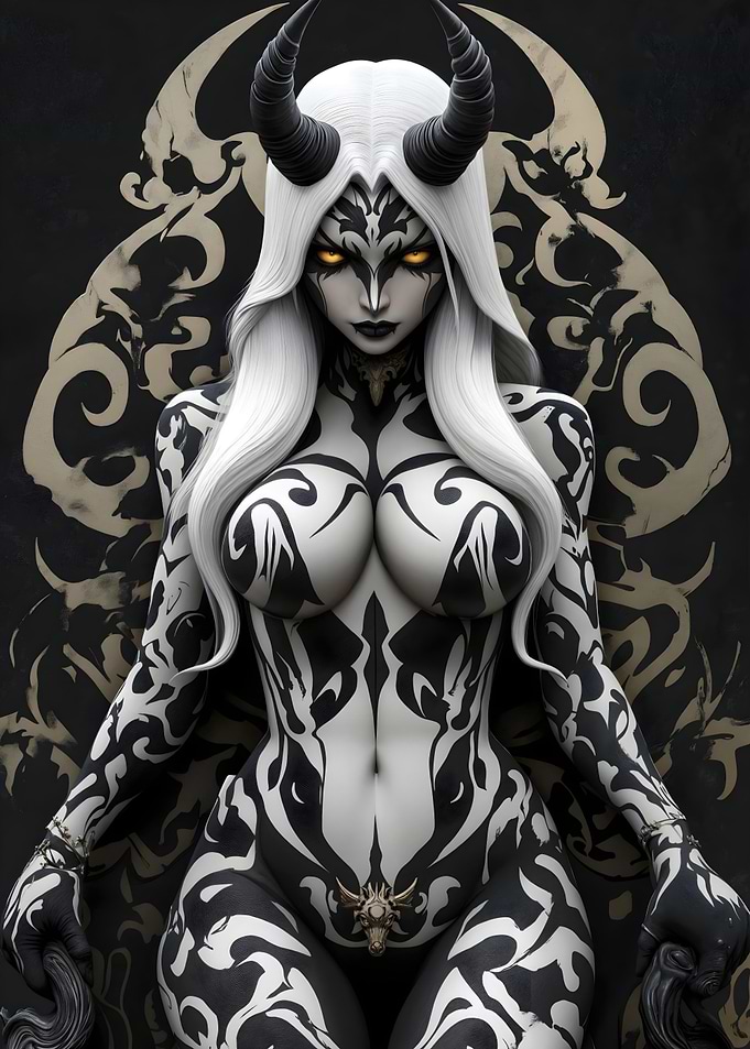 Demoness with Tattoos