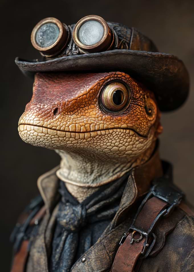 Steampunk Lizard Portrait