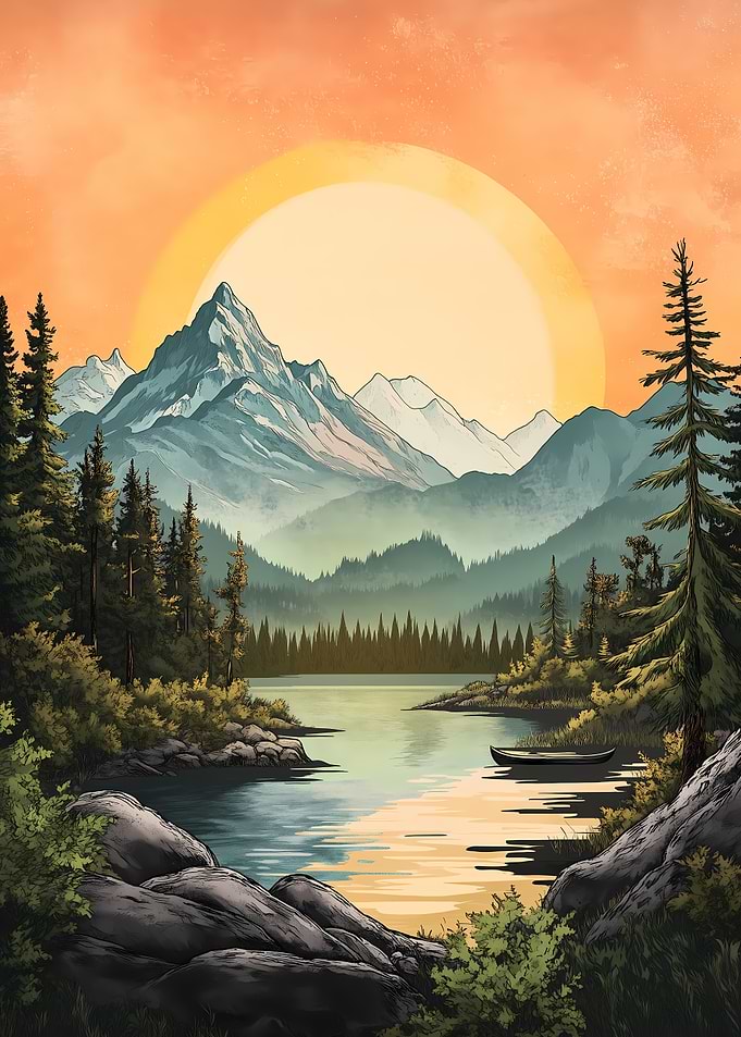 Mountain Lake Sunset
