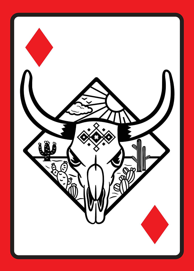 Diamond Skull Playing Card