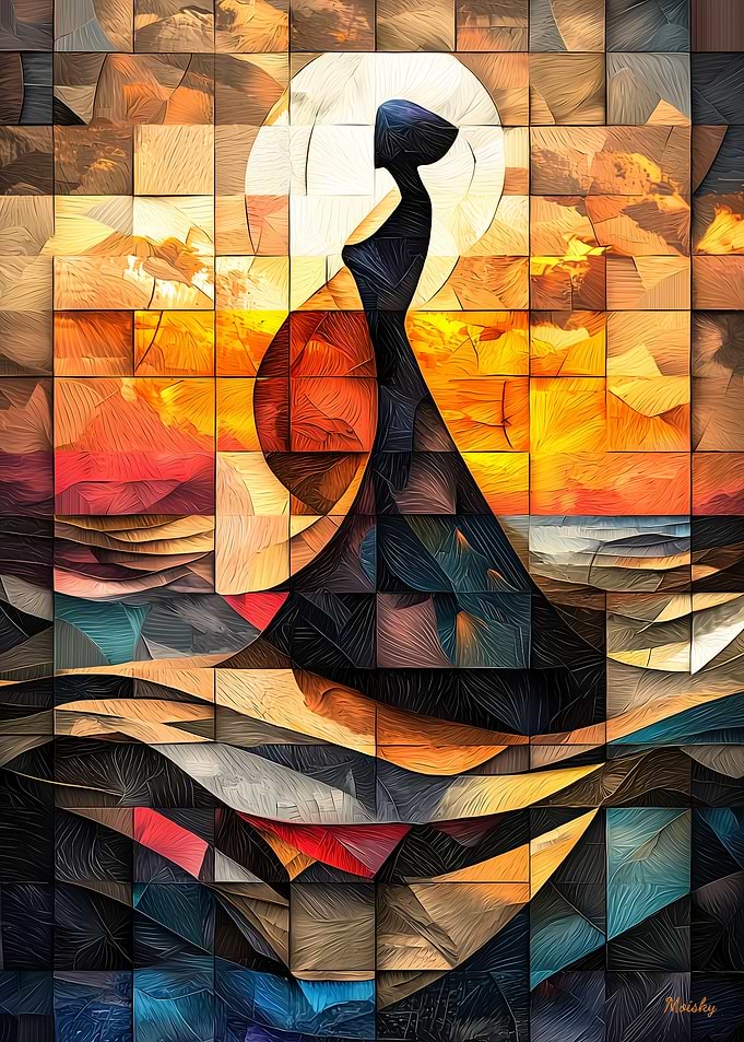 The Birth of Venus Stained Glass Mosaic Artwork