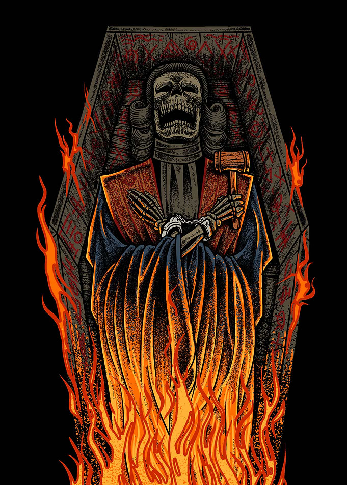 Burning Judge Skeleton