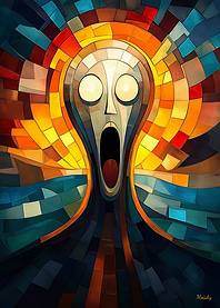 The Scream Stained Glass Mosaic Artwork