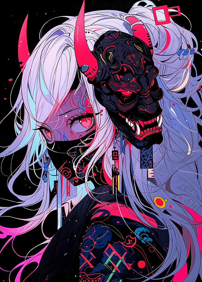 Cyberpunk Oni Girl