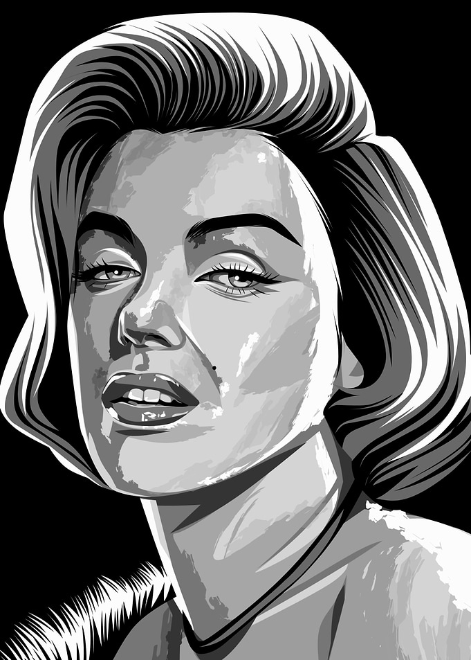 Marilyn Monroe Black and White Portrait